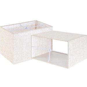 NIB 2 Beige Rectangle Lamp Shades, 6.7" x12.6" x8" (Spider)